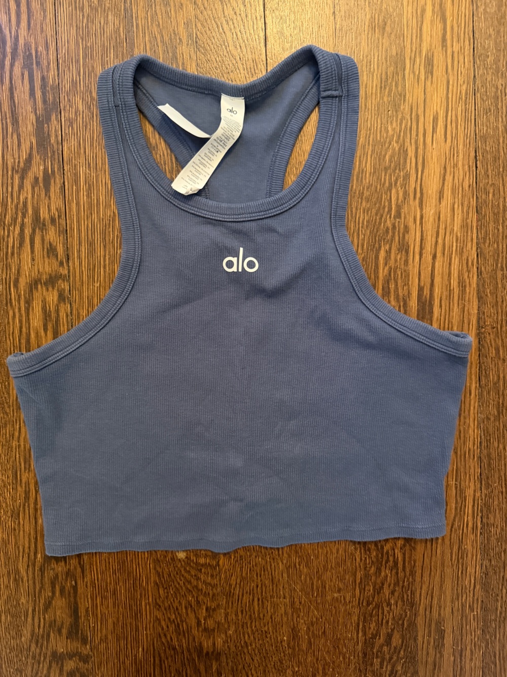 ALO Yoga Women's Aspire Tank in Bluestone/white size Medium
